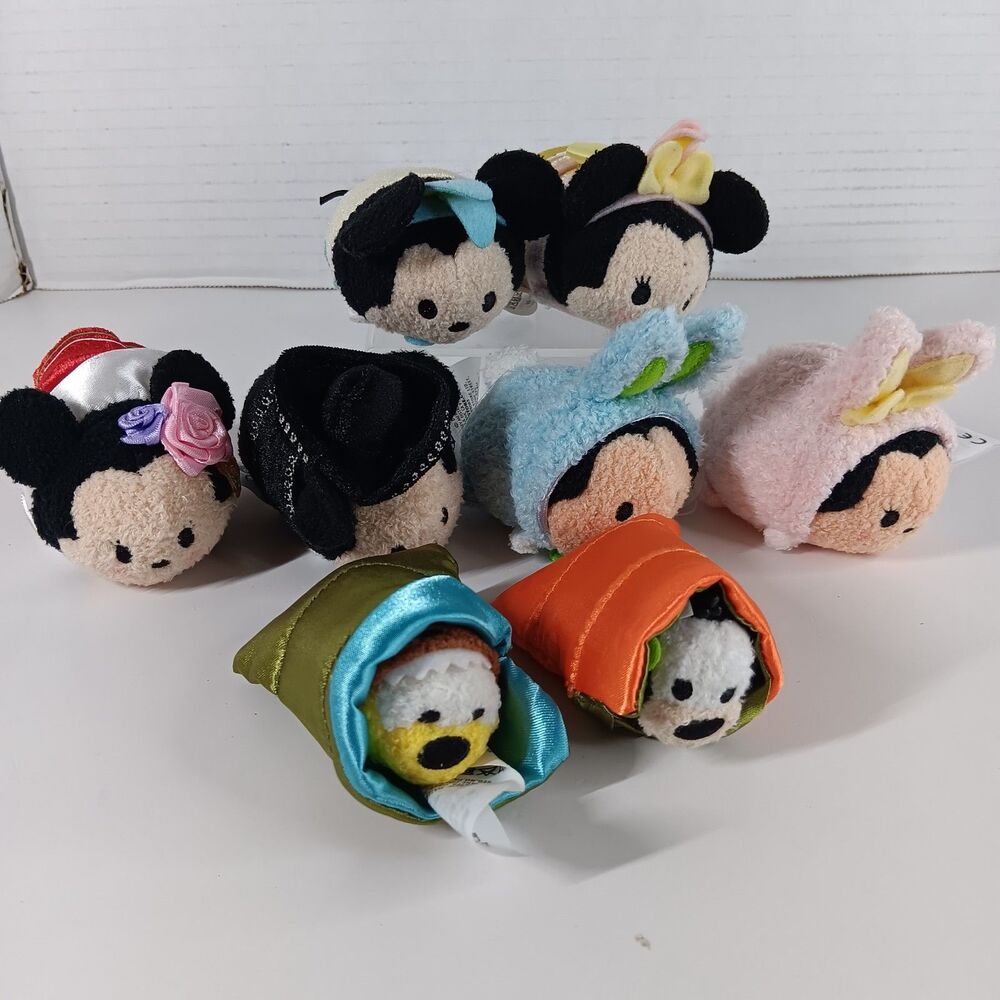 Disney Store Tsum Tsum Minnie Plush Toy Lot Minnie Mickey Mouse Easter Mexican